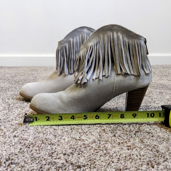 Light Grey Fringe Booties - Picture 3 of 9